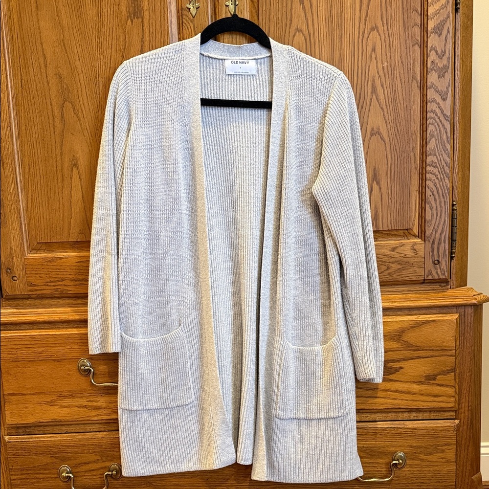 Old Navy Light Gray Open Front Cardigan